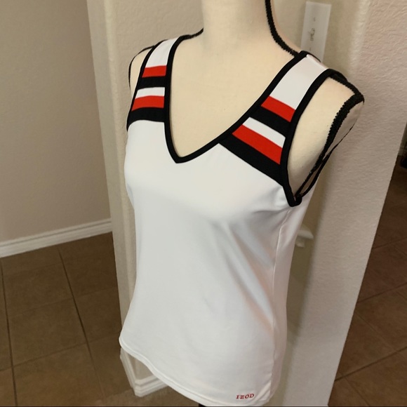 Izod red/black/white athletic sleeveless top - Picture 2 of 6